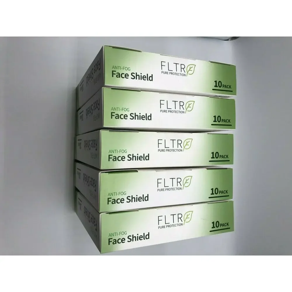 Face Shields 10-pack Barrier Comfort FLTR Pure Protection Anti-Fog Lot of 5